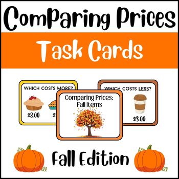 Preview of Life Skills: Comparing Prices Task Cards (Fall Edition)