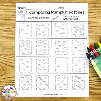 comparing pumpkin patches math worksheets kcc6 by