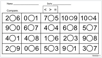 Preview of Comparing Quantities Freebie