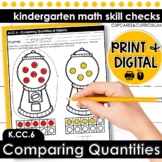 Comparing Quantities Worksheets Kindergarten Math K.CC.6