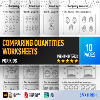 Preview of Comparing Quantities Worksheets for Kids