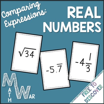 Preview of Comparing Real Numbers Card Game