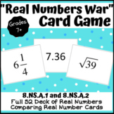 Comparing Real Numbers - War Game Card Deck