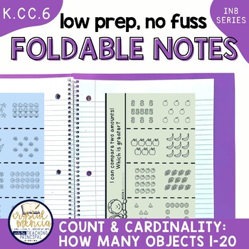 Preview of Comparing Sets 1 to 20 for Interactive Notebooks | KCC6 Foldable Activities
