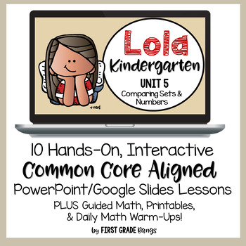Preview of Comparing Sets & Numbers: Kindergarten Math Lessons, Guided Math & Worksheets