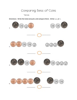 comparing sets of coins by something to hoot about tpt