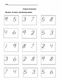 Comparing Single Digit Numbers Worksheet