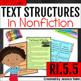 Comparing Text Structures Worksheets and Activities RI.5.5, RI5.5