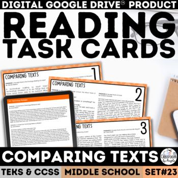 Preview of Comparing Texts Task Cards for Google Forms™ Digital Distance