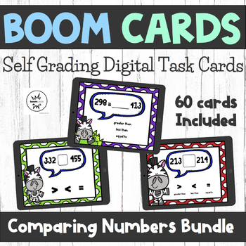 Preview of Comparing Three Digit Numbers | Boom Cards