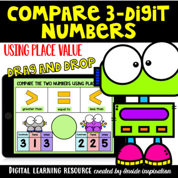 Preview of Comparing Three-digit Numbers Using Place Value Second Grade Math Google Slides