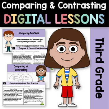 Preview of Comparing Two Informational Texts 3rd Grade Google Slides | Reading Review