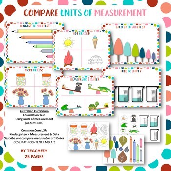 Preview of Comparing Units of Measurement for Kindergarten