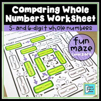 compare whole numbers worksheet 6 digits distance learning for packets