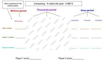 Preview of Comparing:  X marks the spot:  4.NBT.2:  Mr. Greenberg's math games