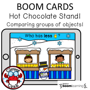 Preview of Comparing groups of objects Winter Boom Cards
