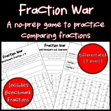 Comparing Fractions: Math Game (Differentiated) (No prep) 4.NF.2