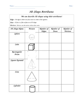 Comparing and Contrasting 3D Shapes (Common Core Aligned) | TpT