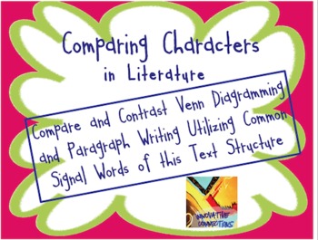 Preview of Comparing and Contrasting Characters in Literature: Expository Writing