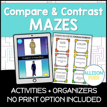 Preview of Compare and Contrast Activities and Graphic Organizers | Digital and Print