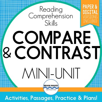 Preview of Compare and Contrast Passages Comparing and Contrasting Worksheets (Google Docs)