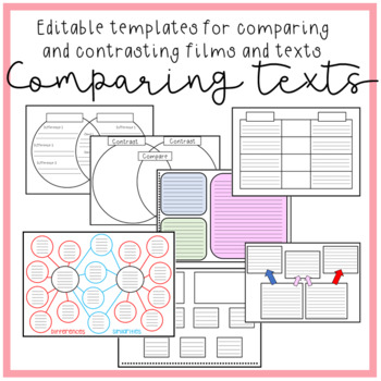Preview of Comparing and Contrasting / Similarities and Differences Editable Templates