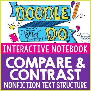 Preview of Comparing and Contrasting Text Structure - Doodle Notes / Interactive Notebook