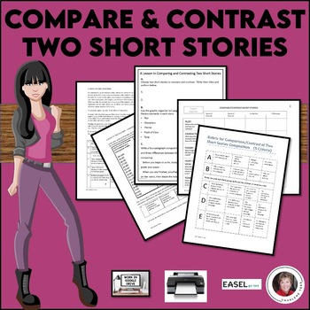 Preview of Comparing and Contrasting Two Short Stories | Print | Google | Easel