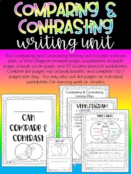 Comparing and Contrasting Writing Unit - Kindergarten, 1st Venn Diagrams