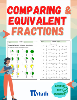 Preview of Comparing and Equivalent Fractions | like and unlike Denominators Printable