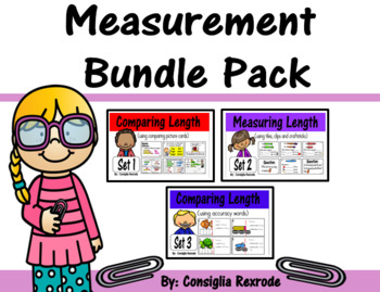 Preview of Comparing and Measuring Length (non-standard units) Measurement Bundle Pack