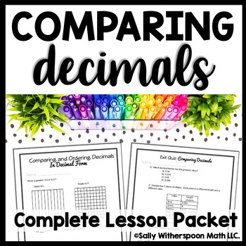 Preview of Comparing Decimals Worksheet, Comparing & Ordering Decimals, Decimal Place Value