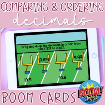 Preview of Comparing and Ordering Decimals Boom Cards | Distance Learning
