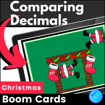 Preview of Comparing and Ordering Decimals Christmas Math Activity 5.NBT.3 Digital 