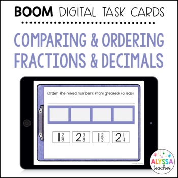 Preview of Comparing and Ordering Decimals, Fractions, Mixed Numbers Boom Cards