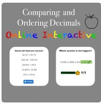 Preview of Comparing and Ordering Decimals Interactive