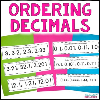 Preview of Comparing and Ordering Decimals Leveled Problems - Differentiated Math Station