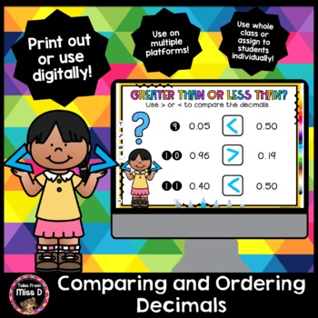 Preview of Comparing and Ordering Decimals Slides - Distance Learning