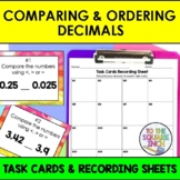Comparing and Ordering Decimals Task Cards | Math Center P