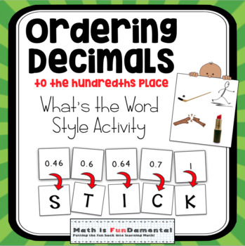 Preview of Comparing & Ordering Decimals Activity - What's the Word Game