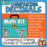 Comparing and Ordering Decimals to Thousandths 5th Grade Math Kit
