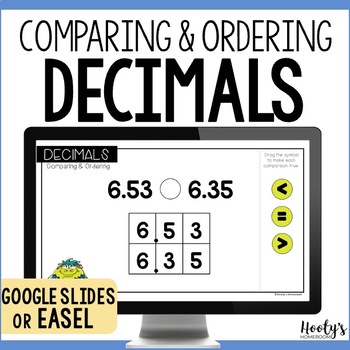 Preview of Comparing and Ordering Decimals to the Hundredths Google Slides Activities