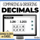 Comparing and Ordering Decimals to the Thousandths Place Google Slides