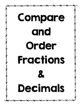 Preview of Comparing and Ordering Fraction and Decimals on a Number Line (VA SOL 5.2)