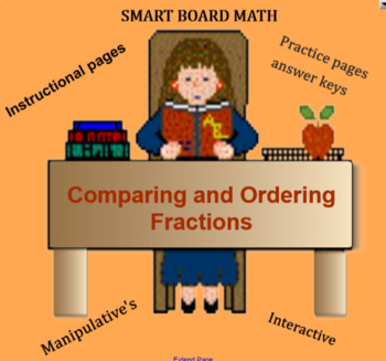 Preview of Comparing and Ordering Fractions; SMART BOARD