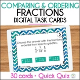 Comparing and Ordering Fractions Digital Task Cards and Quiz
