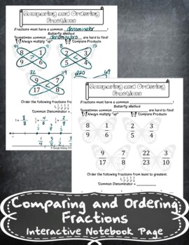 Preview of Comparing and Ordering Fractions Notes Handout + Distance Learning