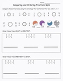 Comparing and Ordering Fractions Quiz 2