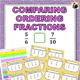 Comparing and Ordering Fractions Task Cards 3rd-4th Grade