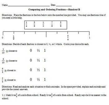 Preview of Comparing and Ordering Fractions Tiered Assignment
